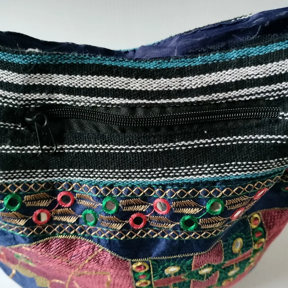 Traditional Indian style embroidered Elephant crossbody Bag artsy boho Colorful